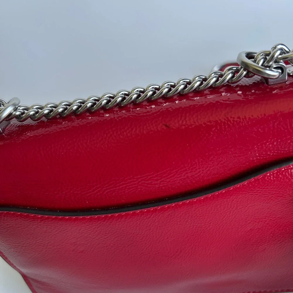 Coach Mini Klare Red Patent Leather Crossbody Bag Excellent